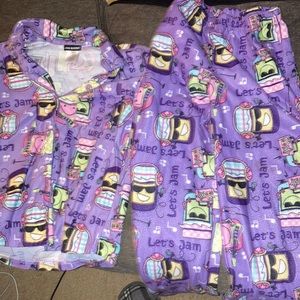 Girls  let’s jam purple pajama set